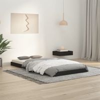 Bedframe massief grenenhout zwart 90x190 cm Single - thumbnail