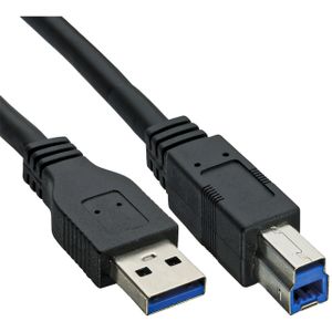 Kabel Inline USB-A USB-B 3.0 M 0.5 meter zwart