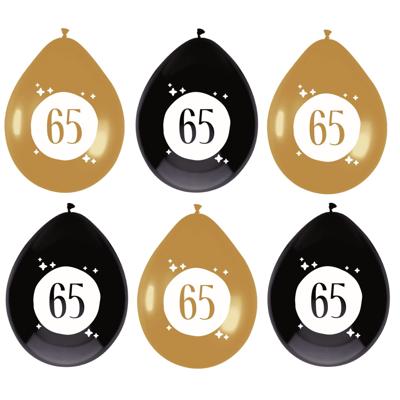 Leeftijd verjaardag thema ballonnen 65 jaar 6x stuks 30 cm Leeftijd verjaardag thema ballonnen 65 jaar 6x stuks 30 cm