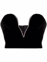 Saint Laurent haut-bustier à ornements strassés - Noir