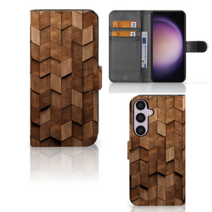 Book Style Case voor Samsung Galaxy S24 Plus Wooden Cubes