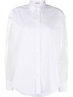 Brunello Cucinelli chemise à broderie anglaise - Blanc