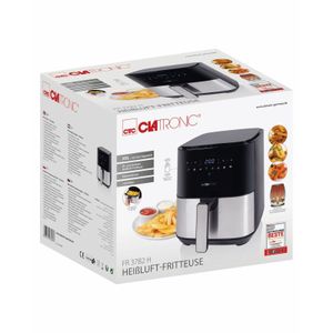 Clatronic FR 3782 H Enkel 5 l Vrijstaand 1450 W Heteluchtfriteuse Zwart, Roestvrijstaal