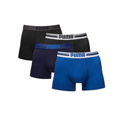 Puma boxershorts Placed Logo 4-pack Zwart/Blauw-XL