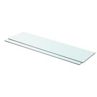 Schappen 2 st 80x20 cm glas transparant