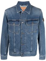 Diesel veste en jean à plaque logo - Bleu