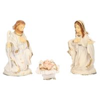 Kerststal beelden / figuren wit 3 stuks in doos 21 x 16 x 6,5 cm