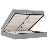 vidaXL Ottoman bed met matras 180x200cm stof lichtgrijs, bedframe, ottoman bedframe, bedframe met opbergruimte onder het bed, bedframe met opbergruimte