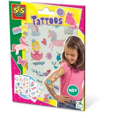 SES Creative kindertattoos Sprookjes metallic junior 40 stuks SES Creative kindertattoos Sprookjes metallic junior 40 stuks