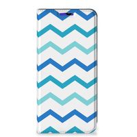 Samsung Galaxy A13 (5G) | Samsung Galaxy A04s Hoesje met Magneet Zigzag Blauw