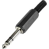 TRU COMPONENTS 595201 Jackplug 6.35 mm Stekker, recht Aantal polen: 3 Stereo Zwart 1 stuk(s) - thumbnail