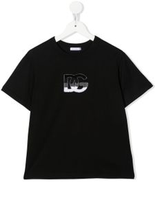 Dolce & Gabbana Kids t-shirt en coton à patch logo - Noir