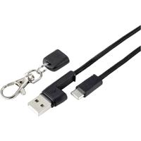 Renkforce USB-kabel USB 2.0 USB-A stekker, USB-C stekker 0.95 m Zwart Vergulde steekcontacten RF-4538142 - thumbnail