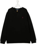 Ralph Lauren Kids sweat en coton à motif Polo Pony - Noir