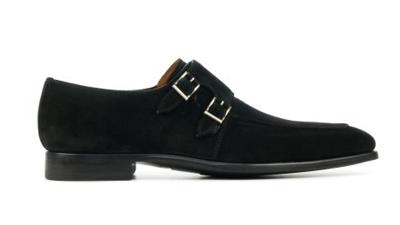 Magnanni Heren Gespschoenen in Suede (Zwart)