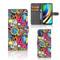 Motorola Moto G9 Plus Wallet Case met Pasjes Punk Rock