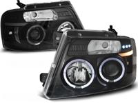 Tuning-Tec Koplampen dual halo rims FORD F150 MK 11 04-08 ANGEL EYES ZWART