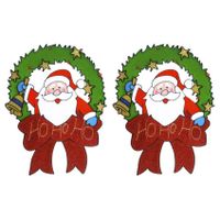 2x stuks kerst raamstickers/raamdecoratie kerstman plaatjes 30 cm