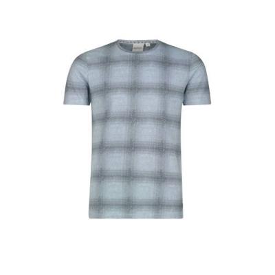 Refill by Shoeby geruit T-shirt Tacito lichtblauw