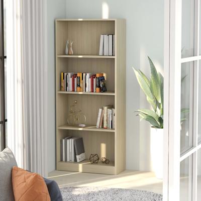 vidaXL Boekenkast met 4 schappen 60x24x142 cm spaanplaat sonoma eiken