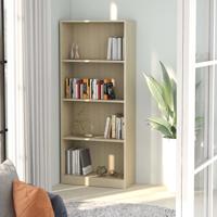 vidaXL Boekenkast met 4 schappen 60x24x142 cm spaanplaat sonoma eiken