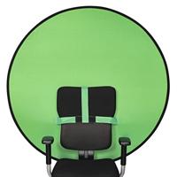 Hama Foto achtergrond Chairy voor stoel (Greenscreen 130cm diameter, mobilder vouwintergund voor stremaing, gaming, thuiskantoor, kantoor) groen