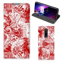 Mobiel BookCase OnePlus 8 Angel Skull Rood