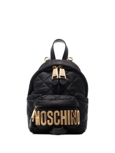 Moschino sac à dos matelassé à plaque logo - Noir