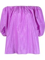 Valentino Garavani blouse en soie à épaules dénudées - Violet