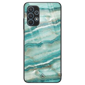 Samsung Galaxy A32 5G glazen hardcase - Marmer azuurblauw