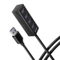 AXAGON HUE-M1AL USB 3.2 Gen 1-hub 4 poorten Zilver