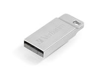 Verbatim Executive USB Drive - 32 GB, gemaakt van metaal, rugged drive met USB 2.0-interface, voorzien van een handige sleutelhanger, zilver