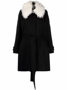 Stella McCartney manteau à col en fourrure artificielle - Noir