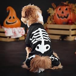 Honden Halloween outfits Hondenkostuum Skelet / Schedel Gloed in het donker Zacht Halloween Carnaval Feest Hond puppy kleding outfits Lightinthebox