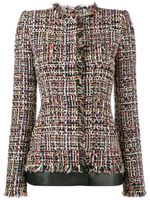 Alexander McQueen veste en tweed à bords frangés - Multicolore