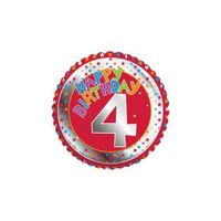 Happy Birthday helium ballonnen 4 jaar - thumbnail