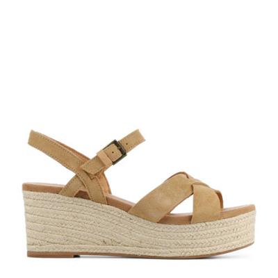 Toms Wilow Wedge suède sleehakken camel
