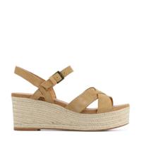 Toms Wilow Wedge suède sleehakken camel