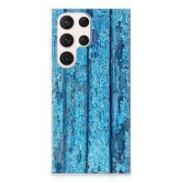 Samsung Galaxy S23 Ultra Bumper Hoesje Wood Blue