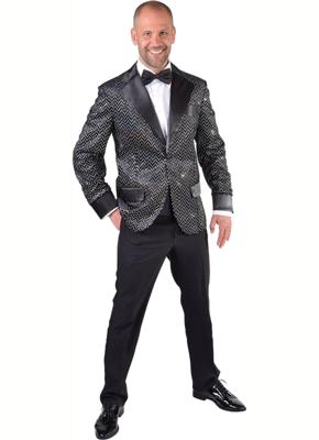 Glitter colbert, zwart