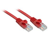 LINDY 48180 RJ45 Netwerkkabel, patchkabel CAT 6 U/UTP 0.30 m Rood Snagless 1 stuk(s)