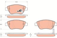 Remblokkenset, schijfrem TRW, u.a. für Opel, Fiat, Vauxhall - thumbnail