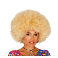 Fiestas Guirca Verkleed pruik afro/hippie - blond - voor volwassenen - one size   -