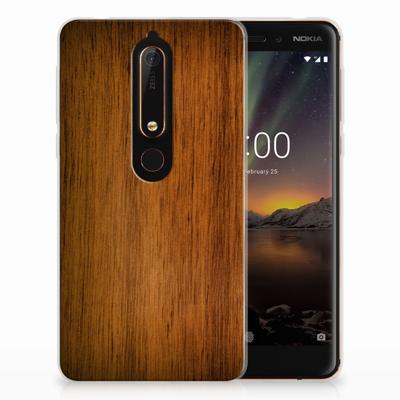 Nokia 6 (2018) Bumper Hoesje Donker Hout Nokia 6 (2018) Bumper Hoesje Donker Hout