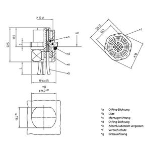 Lutronic 1231 Sensor/actuator inbouwconnector M12 Aantal polen: 4 Stekker, inbouw 0.50 m 1 stuk(s)