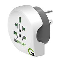 Q2 Power | World to USA | Universal-Reiseadapter mit Erdungsstecker | KID SAFE Stoßschutz | Spannung und Leistung 100V-1500W / 125V-1875W