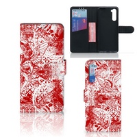 Telefoonhoesje met Naam OnePlus Nord Angel Skull Rood