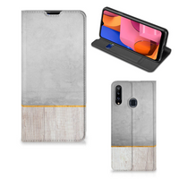 Samsung Galaxy A20s Book Wallet Case Wood Concrete - thumbnail