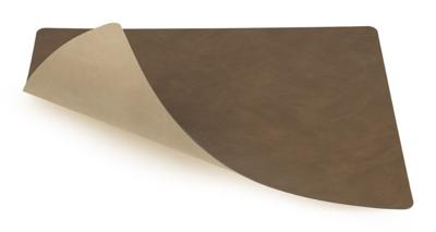LIND DNA Placemat Dubbelzijdig Leer Nupo Bruin / Zand 35 x 45 cm