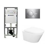 Wiesbaden Vesta toiletset Rimless 52cm inclusief UP320 toiletreservoir en softclose toiletzitting met bedieningsplaat sigma20 glans chroom 0701131/sw53742/sw65812/